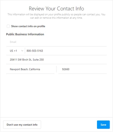 Review your contact info