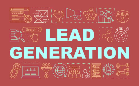 Lead generation word concepts banner. Digital marketing benefit. List building. Presentation, website. Isolated lettering typography idea with linear icons. Vector outline illustration